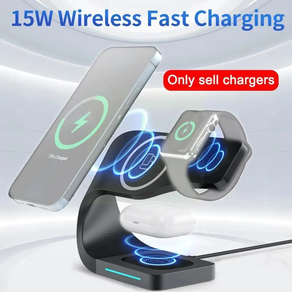 Suitable For Iphone12 Headset Wireless Charging Four-in-one Magnetic Wireless Charger Wireless Charger Bracket E0Q6
Suitable For Iphone12 Headset Wireless Charging Four-in-one Magnetic Wireless Charger Wireless Charger Bracket E0Q6