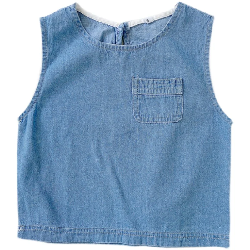 Girls' Summer Sleeveless Denim Vest Suit Baby Korean Style Trendy Thin Hot Top Shorts
Girls' Summer Sleeveless Denim Vest Suit Baby Korean Style Trendy Thin Hot Top Shorts