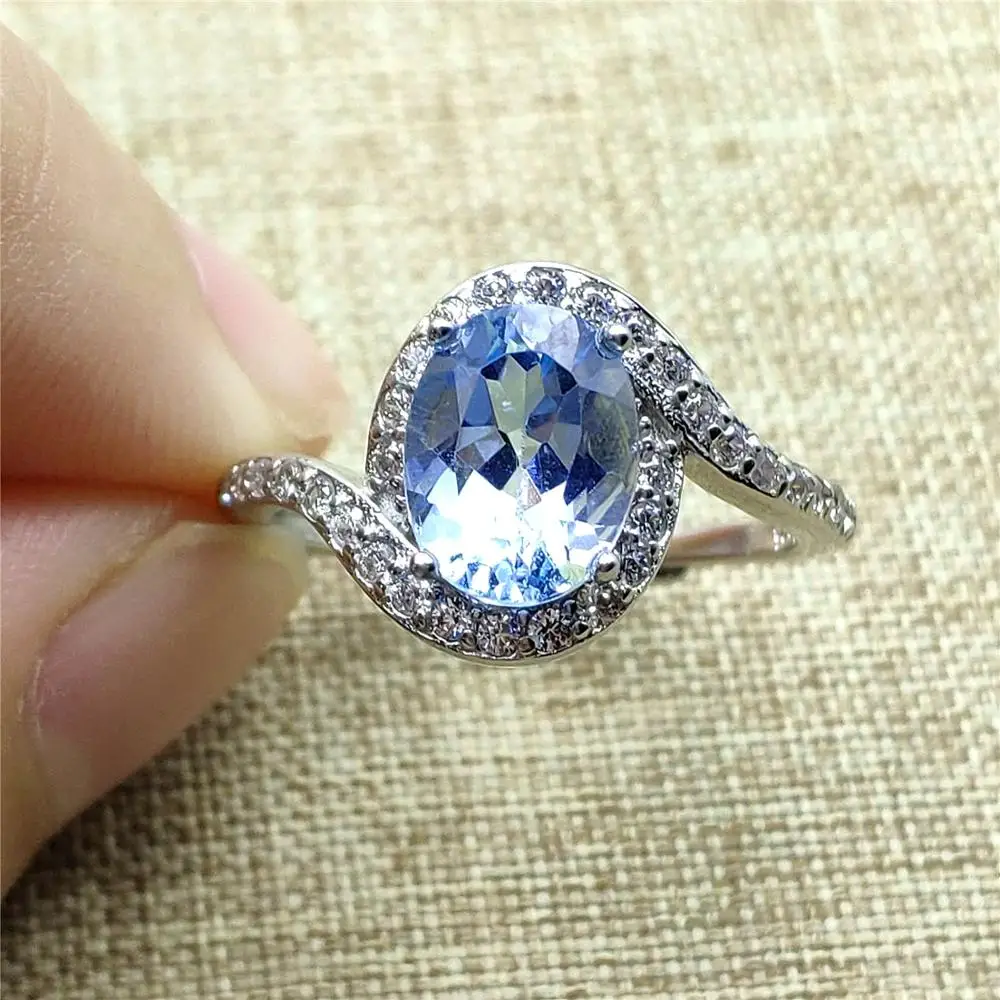 Genuine Natural Topaz Blue Gemstone Ring Adjustable Size 9x8mm Clear Bead For Woman Men 925 Sterling Silver AAAAA
Genuine Natural Topaz Blue Gemstone Ring Adjustable Size 9x8mm Clear Bead For Woman Men 925 Sterling Silver AAAAA