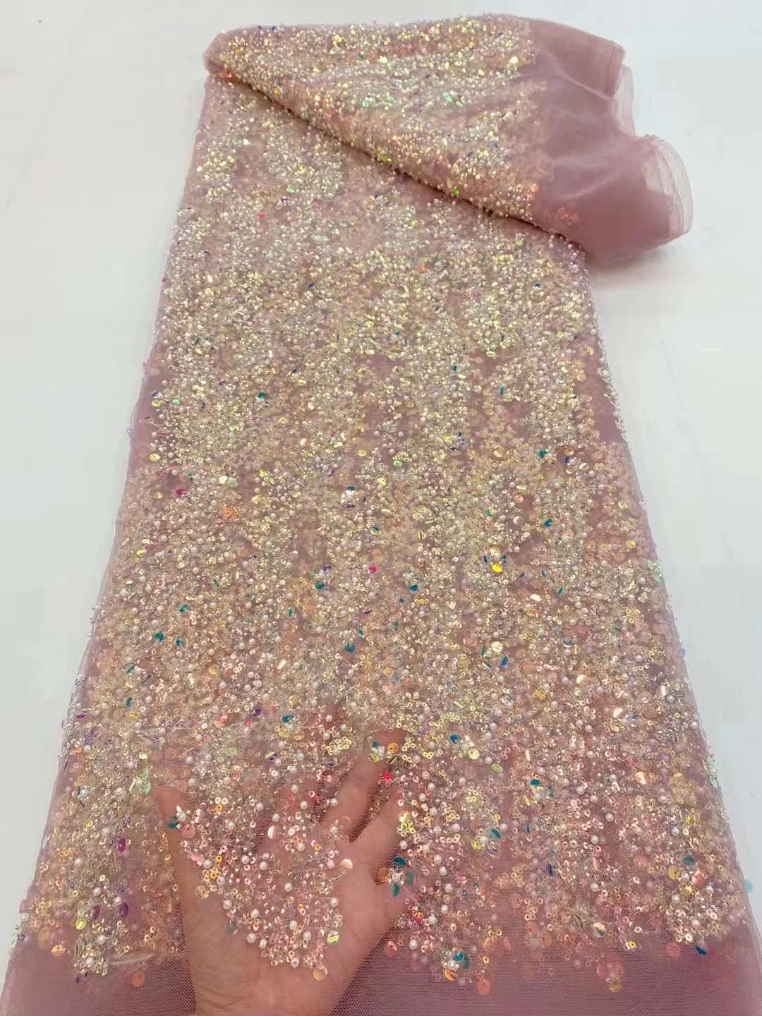 5 Yards Haute Couture Bling Sequin Beads Embroidery Tulle Mesh Lace For Sawing Bridal Wedding Dress /Fashion Designer
5 Yards Haute Couture Bling Sequin Beads Embroidery Tulle Mesh Lace For Sawing Bridal Wedding Dress /Fashion Designer