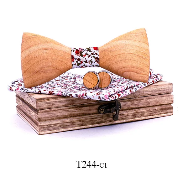 

Деревянные галстуки-бабочки мужские для свадебной вечеринки деловой галстук-бабочка Искусственный деревянный комплект запонок