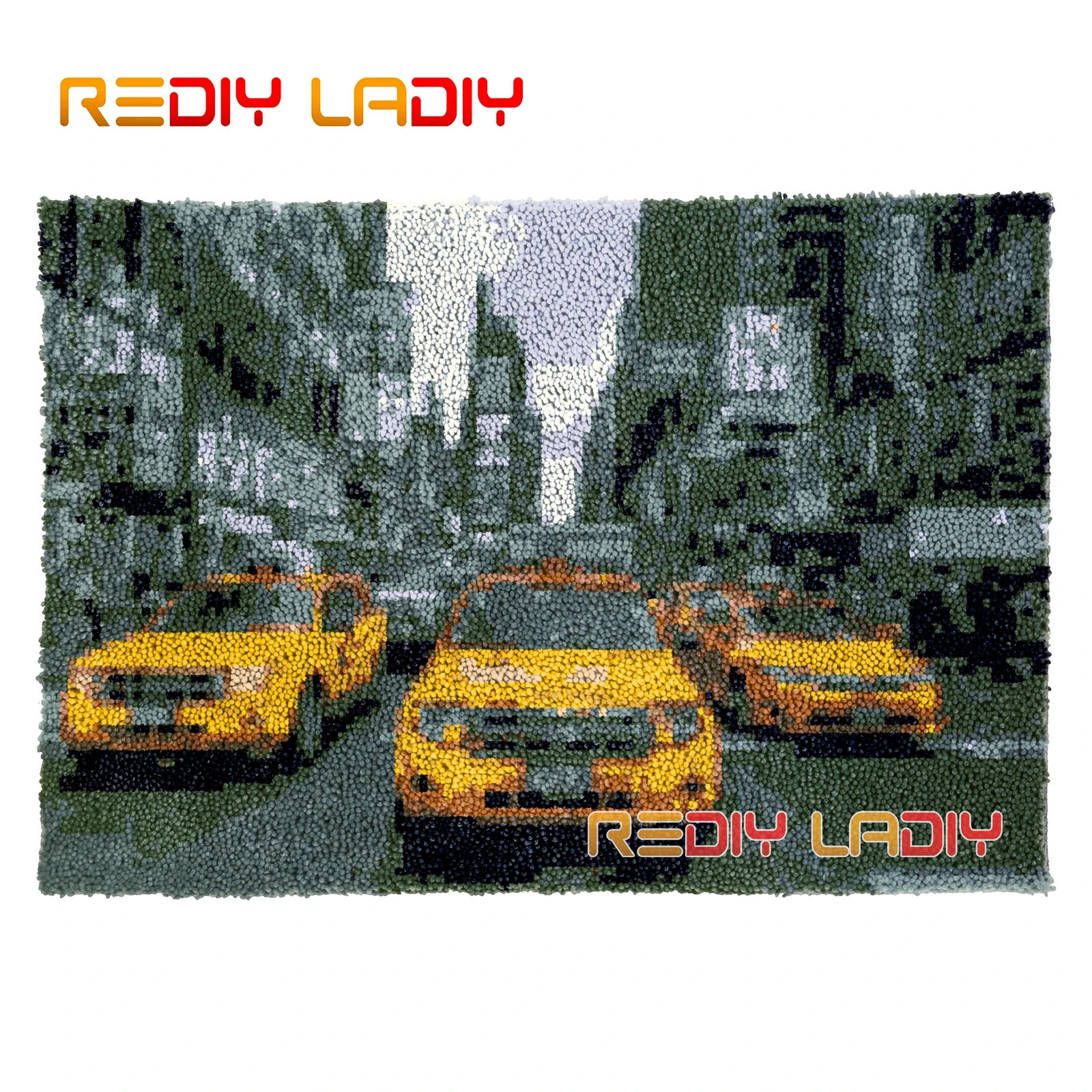 Latch Hook Rug New York Taxi Seat Cushion DIY Carpet Rug Kit Chunky Yarn Needlework Plush Wall Tapestry Crochet Floor Mat Crafts 
Latch Hook Rug New York Taxi Seat Cushion DIY Carpet Rug Kit Chunky Yarn Needlework Plush Wall Tapestry Crochet Floor Mat Crafts