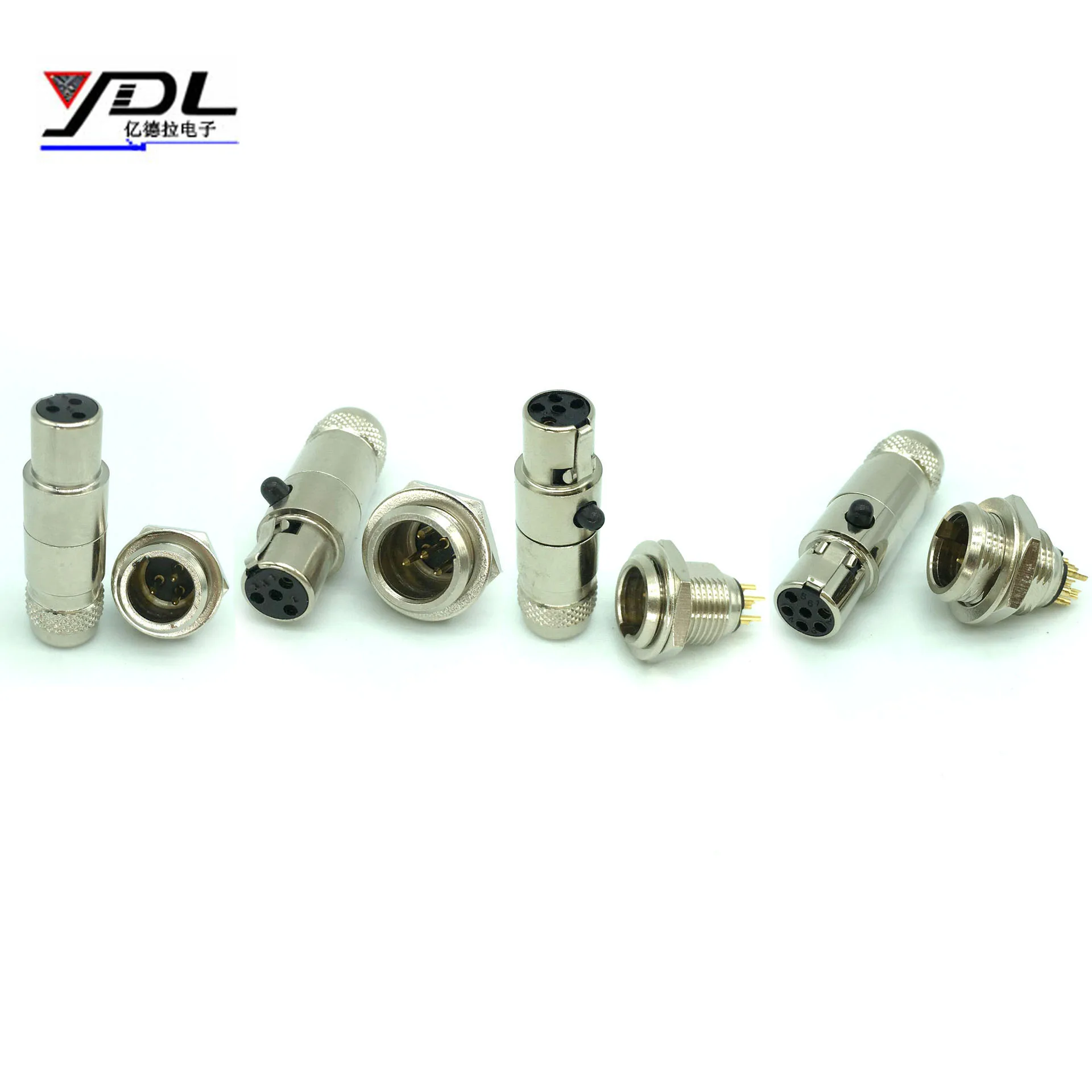 

Metal Mini XLR 3 4 5 6 Pin Female Plug / Male Socket Audio Microphone Connector DIY MIC Panel mount for Cable Solder Straight