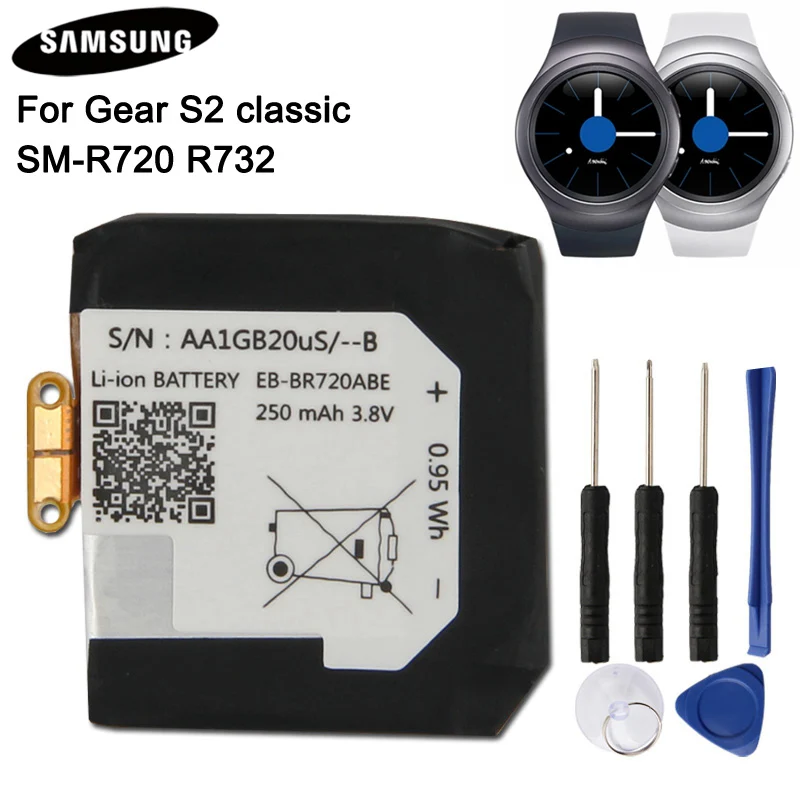 Оригинальная Аккумуляторная батарея для Samsung Gear S2 Classic EB BR720ABE R720 SM R732 250