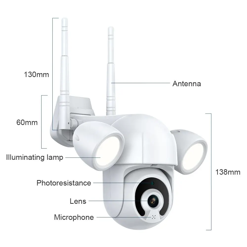 Tuya Wifi IP Camera Outdoor 2MP Wireless PTZ Speed Dome Home Security Camera 4X Digital Zoom CCTV Floodlight Night Vision Camera
Tuya Wifi IP Camera Outdoor 2MP Wireless PTZ Speed Dome Home Security Camera 4X Digital Zoom CCTV Floodlight Night Vision Camera
