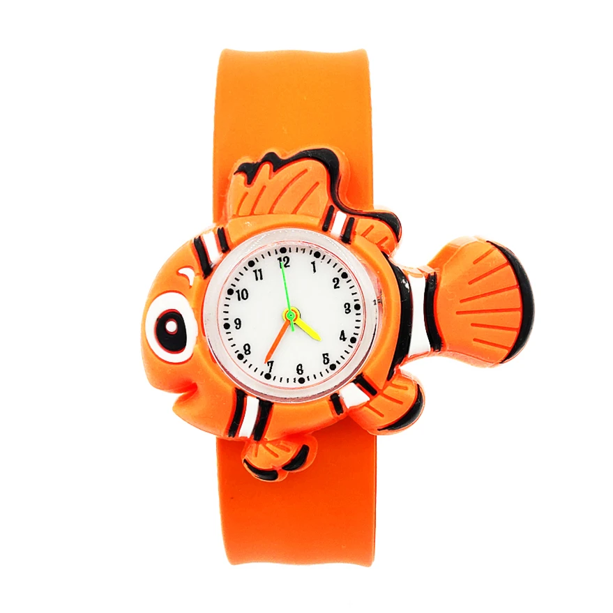 Карамельные цвета морская рыба детские часы Дети Кварцевые акула игрушка