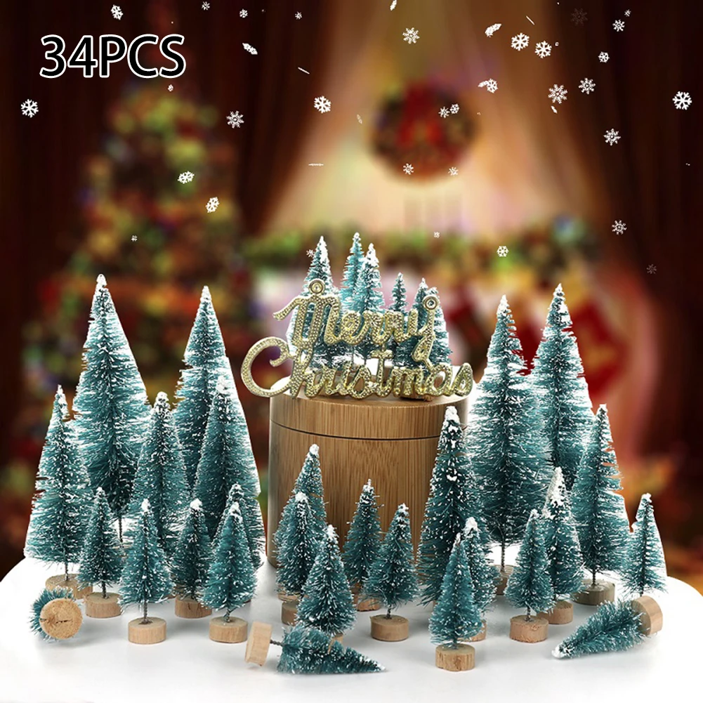34pcs Mini Sisal Christmas Trees Ornaments Set Wood Base White Pine Tree Crafts Christmas Decor Home Decor Desktop Decor
34pcs Mini Sisal Christmas Trees Ornaments Set Wood Base White Pine Tree Crafts Christmas Decor Home Decor Desktop Decor