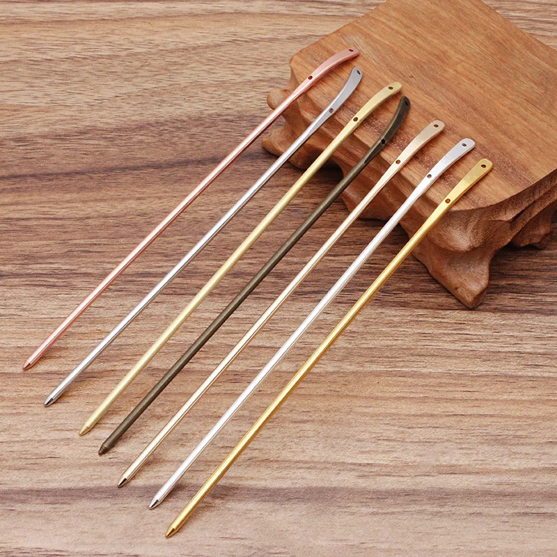 (10 Pieces/Lot) 3*160MM Metal Brass Hair Stick with 2 Holes Vintage Style Handmade Diy Hair Accessories
(10 Pieces/Lot) 3*160MM Metal Brass Hair Stick with 2 Holes Vintage Style Handmade Diy Hair Accessories