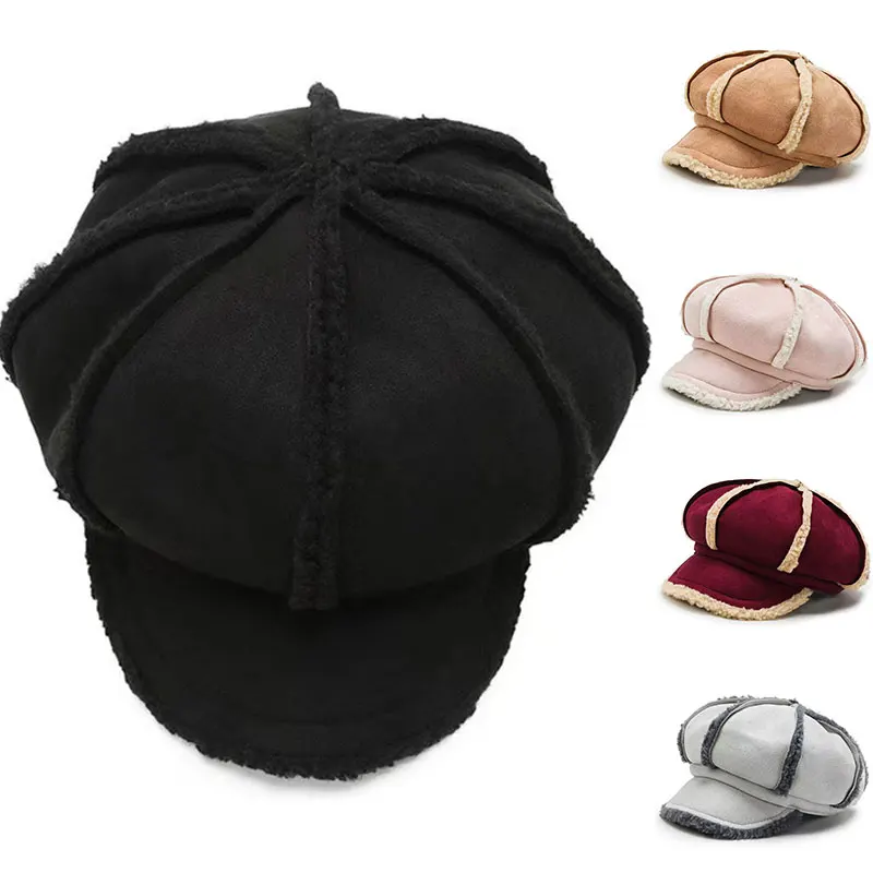 Winter Suede Octagonal Hat Solid Thicken Lambswool Warm Cap Girl Korean Wild Peaked Cap Autumn Lady Casual Travel Beanie Hat
Winter Suede Octagonal Hat Solid Thicken Lambswool Warm Cap Girl Korean Wild Peaked Cap Autumn Lady Casual Travel Beanie Hat
