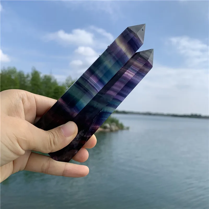 1000g Beautiful 120-150mm Natural colorful fluorite wand reiki healing crystals point energy tower for meditation
1000g Beautiful 120-150mm Natural colorful fluorite wand reiki healing crystals point energy tower for meditation