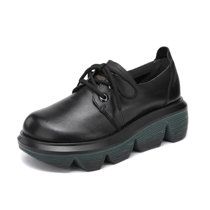 Platform Handmade Genuine Leather Women Chunky Shoes Spring Autumn New Fashion Female Single Shoes Round Toe Lace Ladies Shoes 
Platform Handmade Genuine Leather Women Chunky Shoes Spring Autumn New Fashion Female Single Shoes Round Toe Lace Ladies Shoes