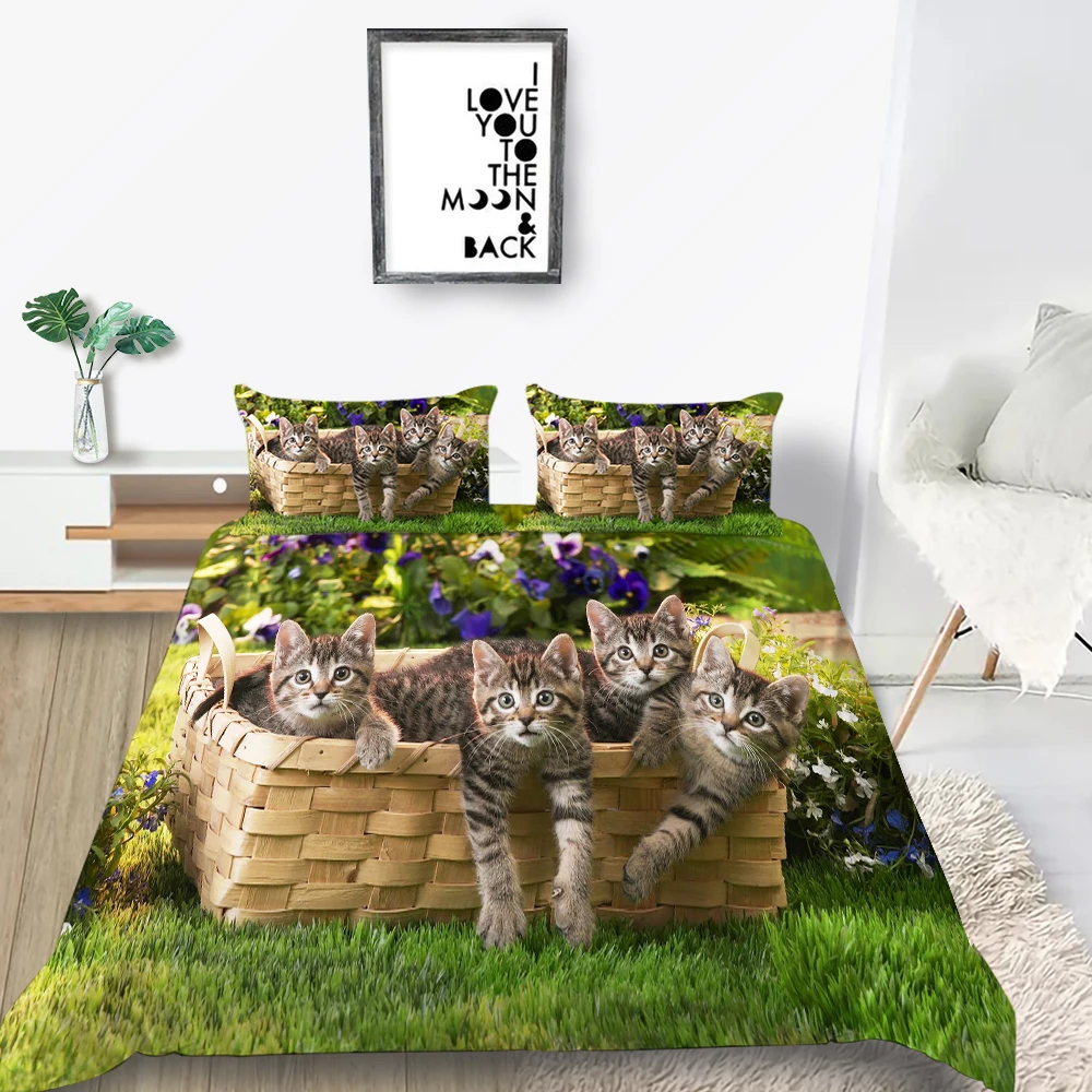 Cute Cats Bedding Set Grassland Fresh Nature Duvet Cover 3D Kitten Queen King Twin Full Single Double Unique Design Bed Set
Cute Cats Bedding Set Grassland Fresh Nature Duvet Cover 3D Kitten Queen King Twin Full Single Double Unique Design Bed Set
