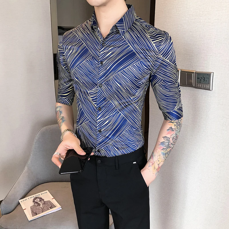 Fashion Striped Shirts Men 2021 Summer New Half Sleeve Casual Shirt Male Business Formal Social Party Blouse Streetwear Clothing
Fashion Striped Shirts Men 2021 Summer New Half Sleeve Casual Shirt Male Business Formal Social Party Blouse Streetwear Clothing