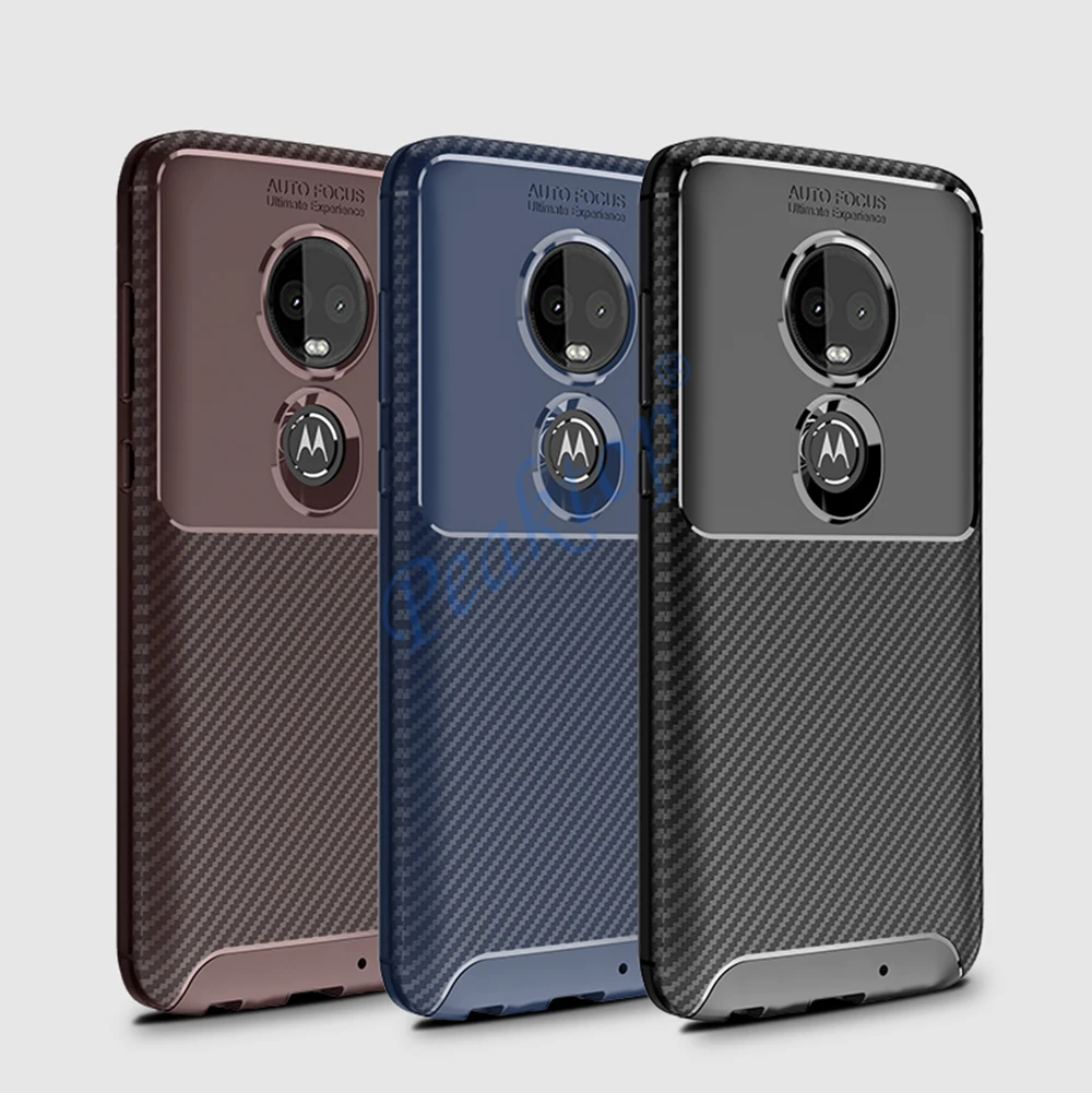 Чехол для Moto P40 G7 Plus Ультратонкий Мягкий силиконовый чехол из углеродного волокна