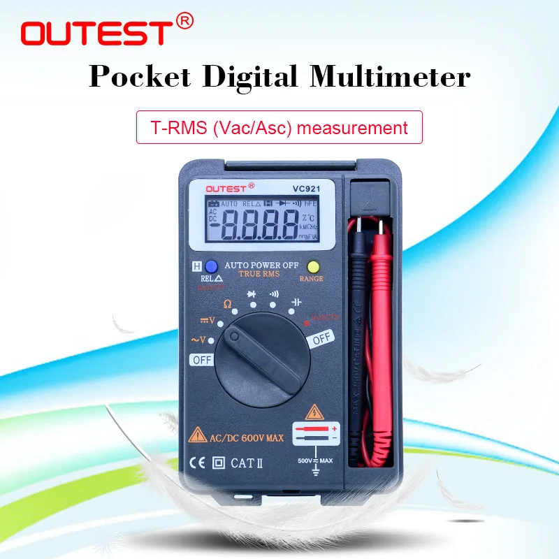 OUTEST VC921 3 3/4 DMM Интегрированный персональный карманный мини цифровой мультиметр тестер емкости сопротивления частоты
OUTEST VC921 3 3/4 DMM Интегрированный персональный карманный мини цифровой мультиметр тестер емкости сопротивления частоты