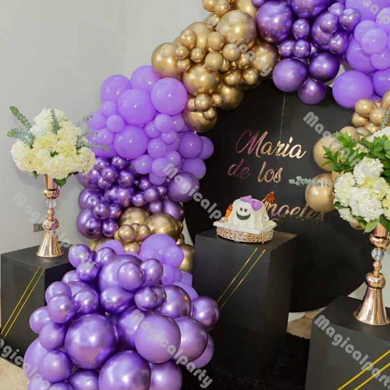 185pcs Chrome Gold Matte Light Purple Balloon Garland Arch Kit Baby Shower Gender Reveal Birthday Party Wedding Balloons Set
185pcs Chrome Gold Matte Light Purple Balloon Garland Arch Kit Baby Shower Gender Reveal Birthday Party Wedding Balloons Set