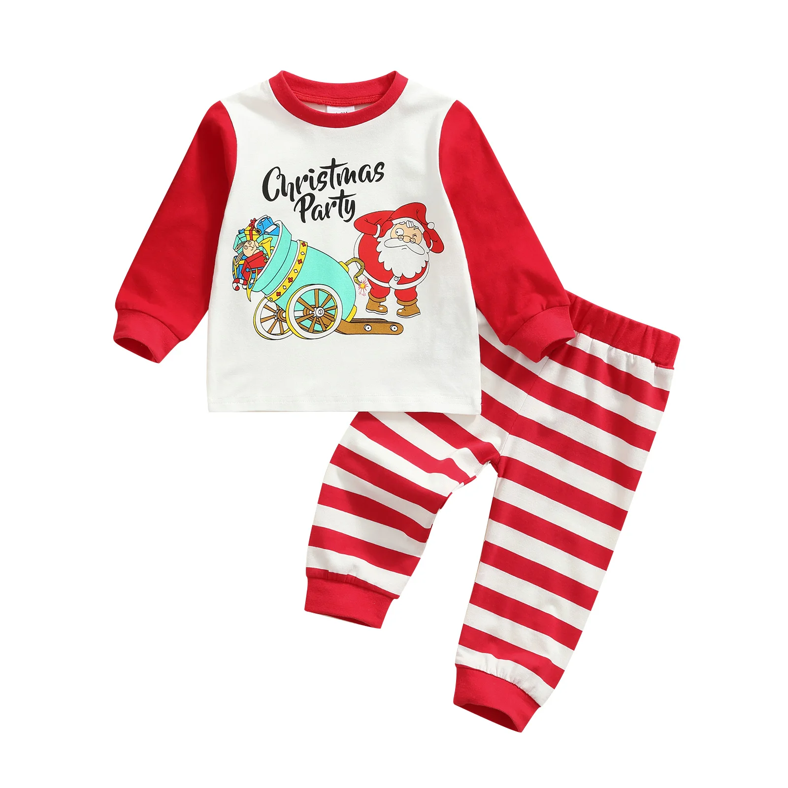 2 Pcs Baby Christmas Outfits Toddler Santa Claus & Letter Print Long Sleeve Round Neck Sweatshirt Striped Trousers
2 Pcs Baby Christmas Outfits Toddler Santa Claus & Letter Print Long Sleeve Round Neck Sweatshirt Striped Trousers