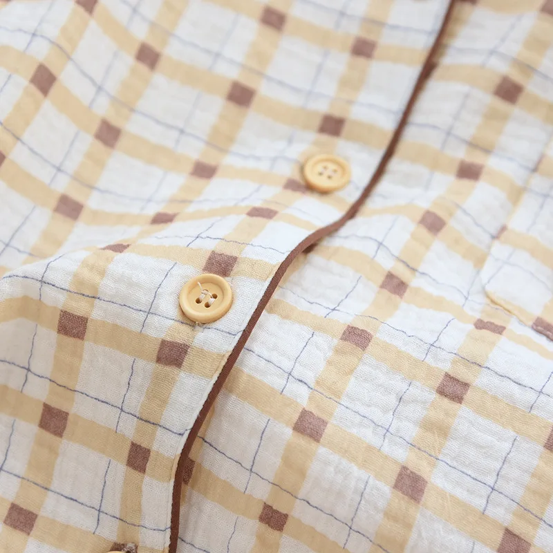 Beige Plaid 2PCS Pajamas Suit Women Nightwear Sleep Set Casual Spring New Long Sleeve Home Clothing Cotton Homewear Pyjamas
Beige Plaid 2PCS Pajamas Suit Women Nightwear Sleep Set Casual Spring New Long Sleeve Home Clothing Cotton Homewear Pyjamas