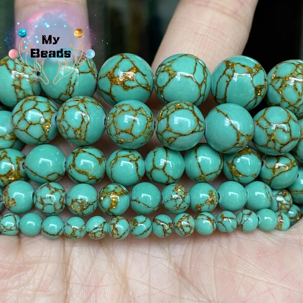 Natural Green Turquoise Spun Gold Howlite Stone Beads For Jewelry Making Handmade Necklace Bracelet Charm Crafts 4 6 8 10mm 15”
Natural Green Turquoise Spun Gold Howlite Stone Beads For Jewelry Making Handmade Necklace Bracelet Charm Crafts 4 6 8 10mm 15”