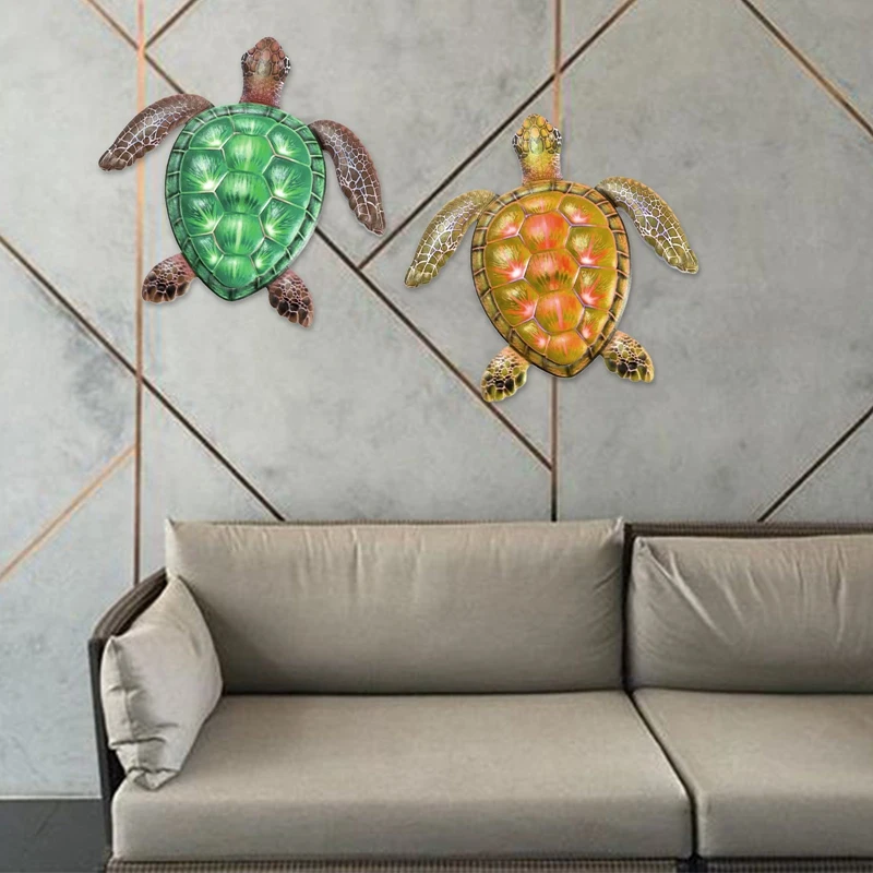 Цветное настенное украшение в виде черепахи побережья океана моря железное