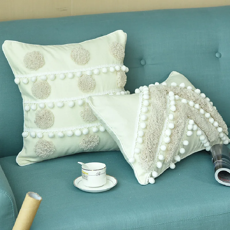 Moroccan Style tufted embroidery Cushion Cover with Tassel throw cushion cover Living Room Sofa Decorative PillowCover 40706 
Moroccan Style tufted embroidery Cushion Cover with Tassel throw cushion cover Living Room Sofa Decorative PillowCover 40706