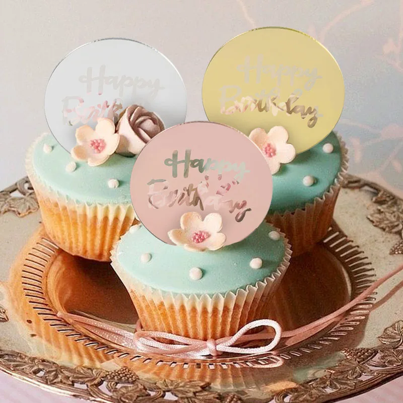 5pcs/lot Gold Happy Birthday Cupcake Topper Rose Gold Silver Acrylic Circle Cake Topper for Kids Birthday Party Cake Decorations
5pcs/lot Gold Happy Birthday Cupcake Topper Rose Gold Silver Acrylic Circle Cake Topper for Kids Birthday Party Cake Decorations