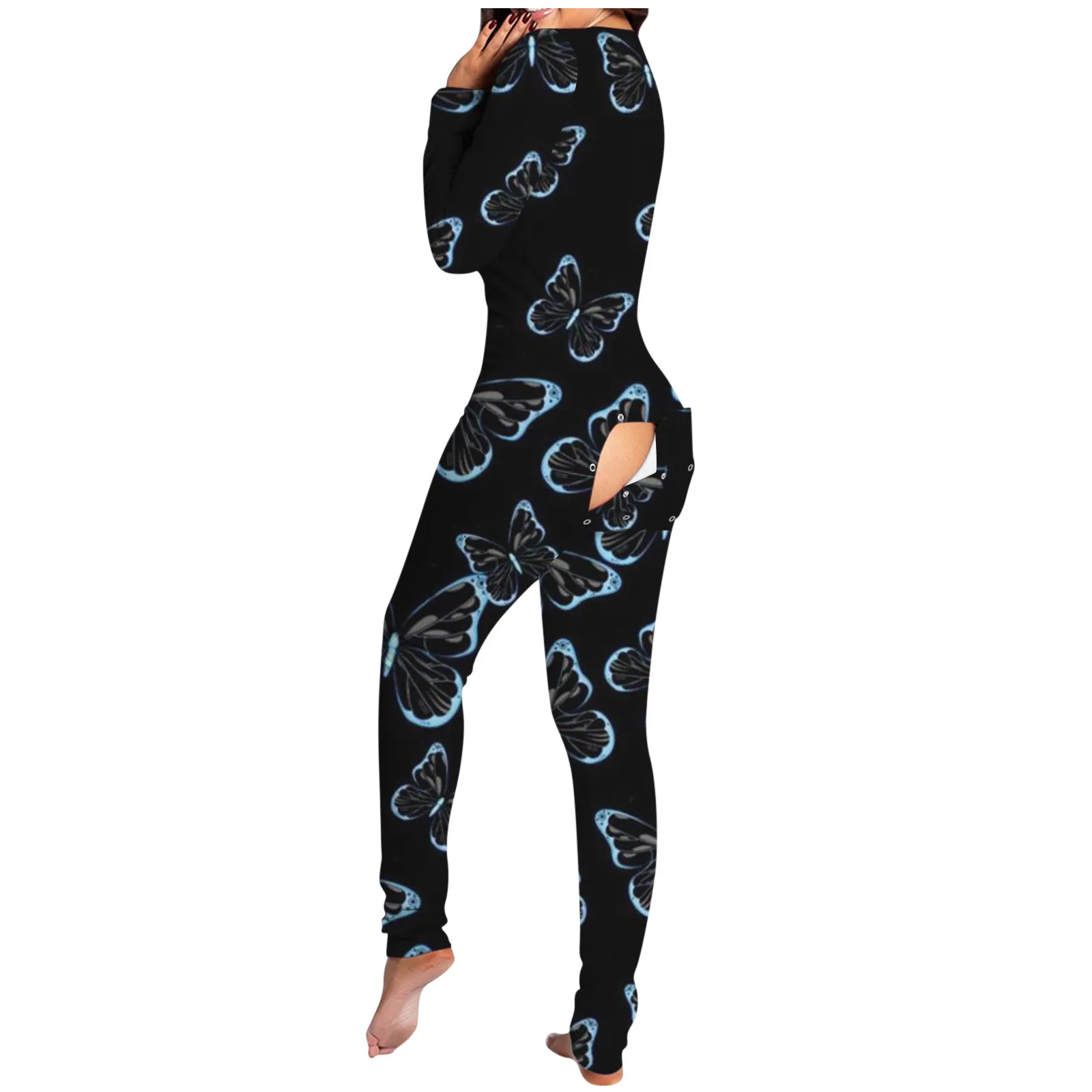 Onesies Women's Nightwear Button-down Print Functional Buttoned Flap Adults Jumpsuit Romper Bodysuit Pajamas Playsuit Romper D4
Onesies Women's Nightwear Button-down Print Functional Buttoned Flap Adults Jumpsuit Romper Bodysuit Pajamas Playsuit Romper D4