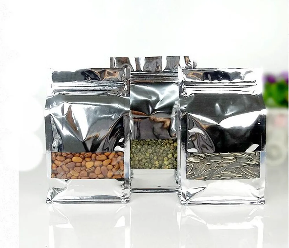 50Pcs/lot Stand Up Silver Aluminum Foil Zip Lock Self Sealing Package Bag Eight Sides with Clear Window Food Storage Bag
50Pcs/lot Stand Up Silver Aluminum Foil Zip Lock Self Sealing Package Bag Eight Sides with Clear Window Food Storage Bag