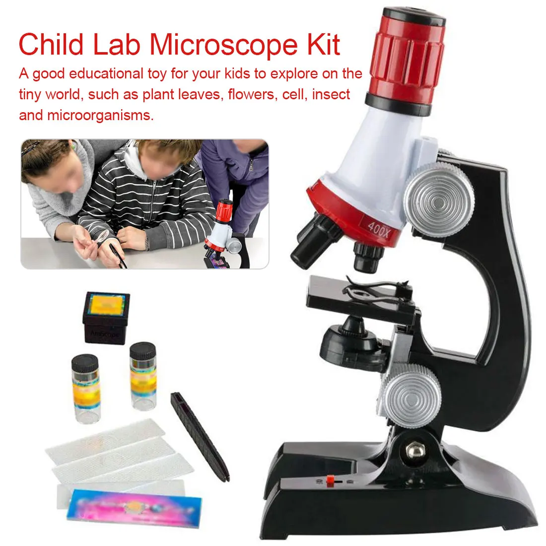 Kids Child Microscope Kit Lab LED 100X-1200X Home School Educational Toy Gift Biological Microscope Kid Biological Microscope
Kids Child Microscope Kit Lab LED 100X-1200X Home School Educational Toy Gift Biological Microscope Kid Biological Microscope