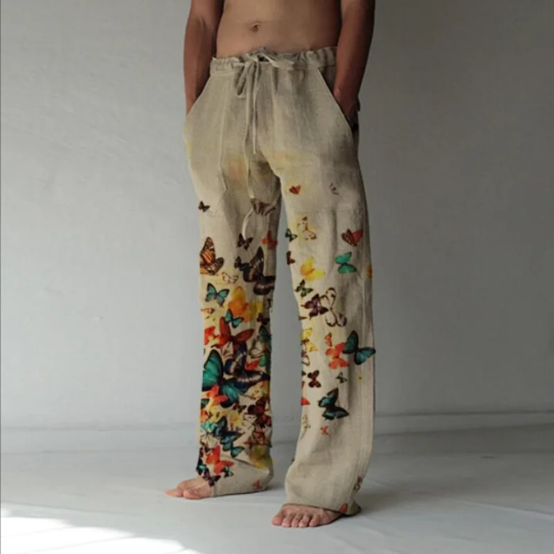 LUCLESAM Men Streetwear Printing Cotton Linen Pants Mens Casual Loose Wide Legs Flax Trousers pantalones hombre
LUCLESAM Men Streetwear Printing Cotton Linen Pants Mens Casual Loose Wide Legs Flax Trousers pantalones hombre