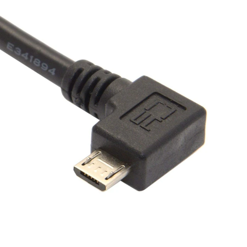 Правый угловой 90 градусов Micro USB штекер 2 0 кабель для зарядки данных сотового