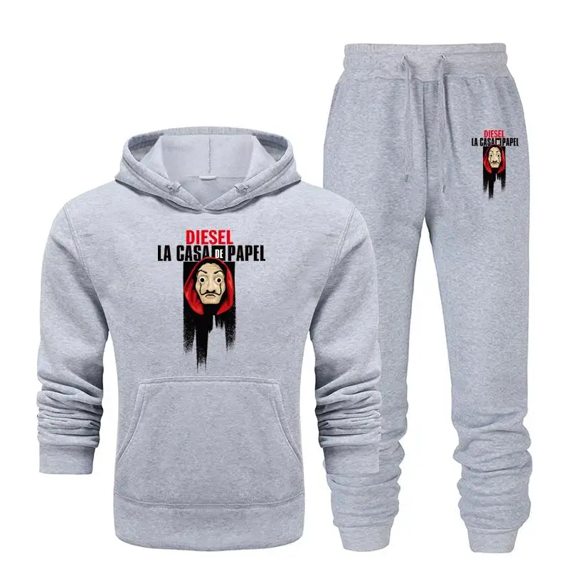 New Fashion Sweatshirt Tracksuit La Casa De Papel Prints Thermal Men Sports Sets Fleece Thick Hoodie+Pants Sporting Jogger Suits
New Fashion Sweatshirt Tracksuit La Casa De Papel Prints Thermal Men Sports Sets Fleece Thick Hoodie+Pants Sporting Jogger Suits