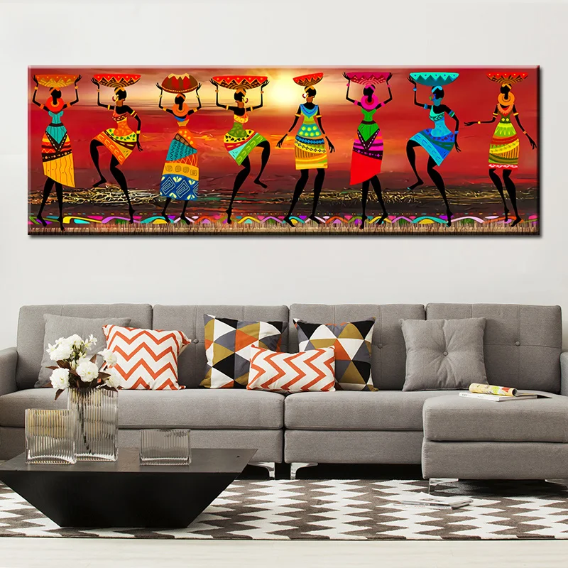 

Cuadros Etnicos Tribal Art Paintings African Women Dancing Oil Painting Picture for Living Room Canvas Print Home Decoration
