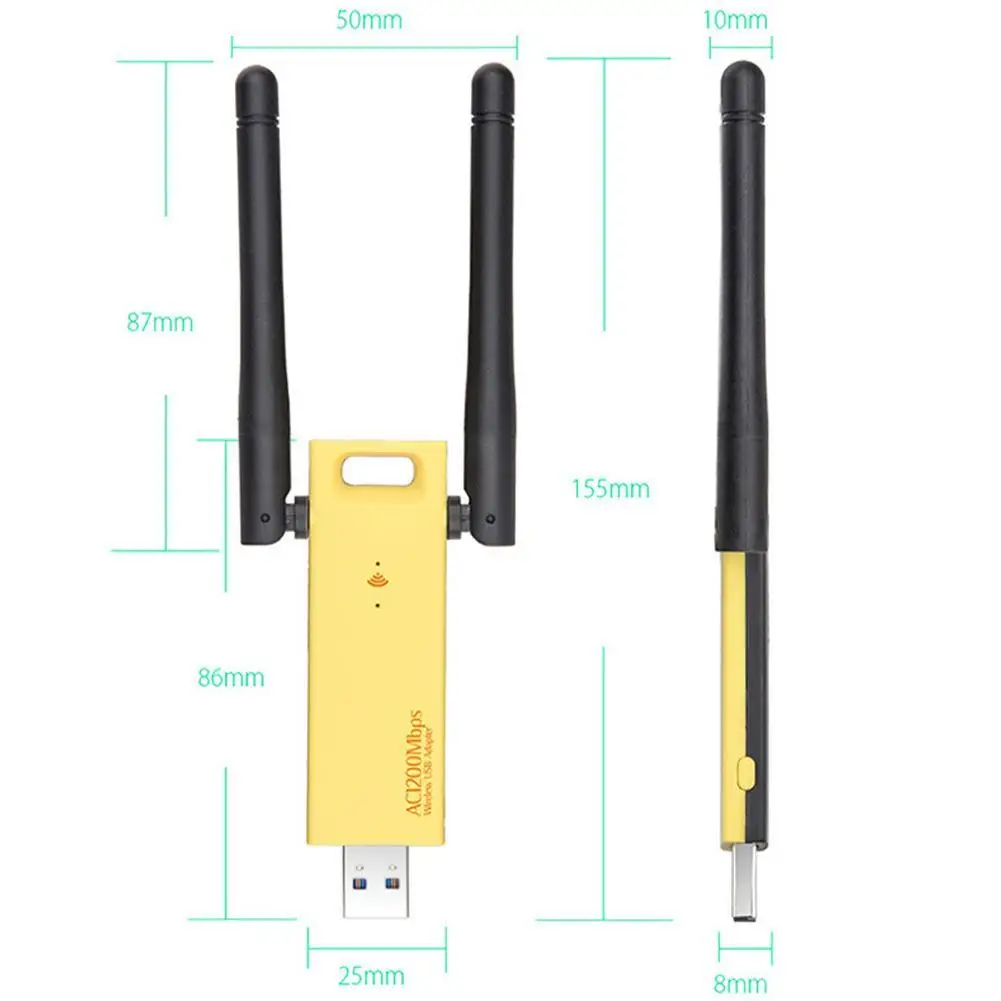 Wireless Wifi Network Card USB3.0 8812 Dual Band 2.4G Gigabit With For Travel 5G Antenna Ac1200M 802.11Ac Tool Antenna WIFI N3X5
Wireless Wifi Network Card USB3.0 8812 Dual Band 2.4G Gigabit With For Travel 5G Antenna Ac1200M 802.11Ac Tool Antenna WIFI N3X5