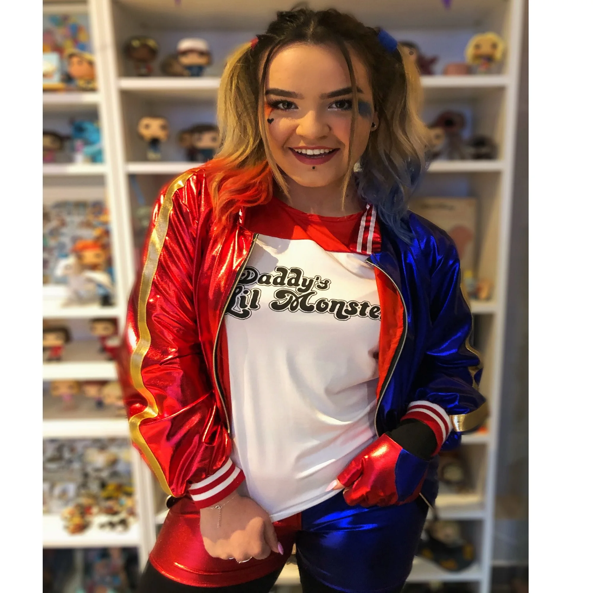 Suicide Cosplay Costumes Harley Squad Quinn Monster T Shirt Coat Jacket Pants Bracelet Belt Necklace Gloves Accessories Full Set
Suicide Cosplay Costumes Harley Squad Quinn Monster T Shirt Coat Jacket Pants Bracelet Belt Necklace Gloves Accessories Full Set