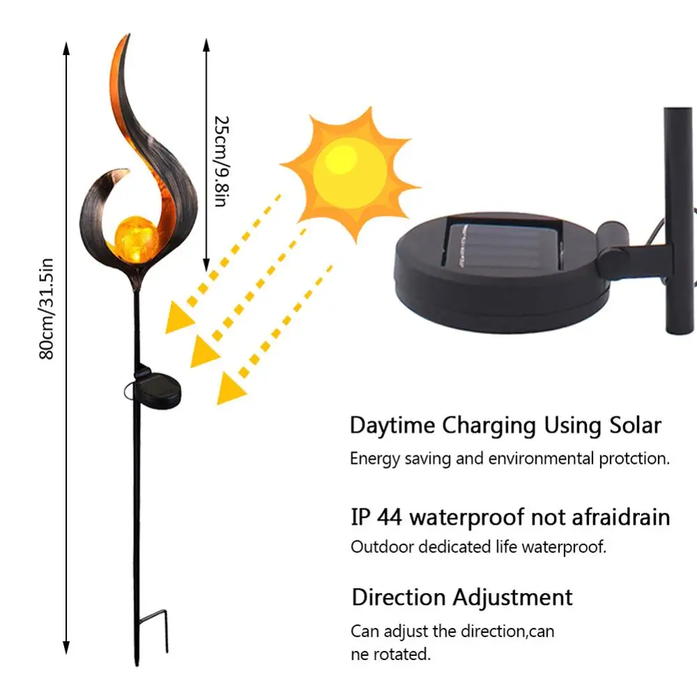 Solar LED Simulate Flame Light Decor Lantern Lamp Solar Power Waterproof Path Lawn LED Waterproof Garden Decoration
Solar LED Simulate Flame Light Decor Lantern Lamp Solar Power Waterproof Path Lawn LED Waterproof Garden Decoration