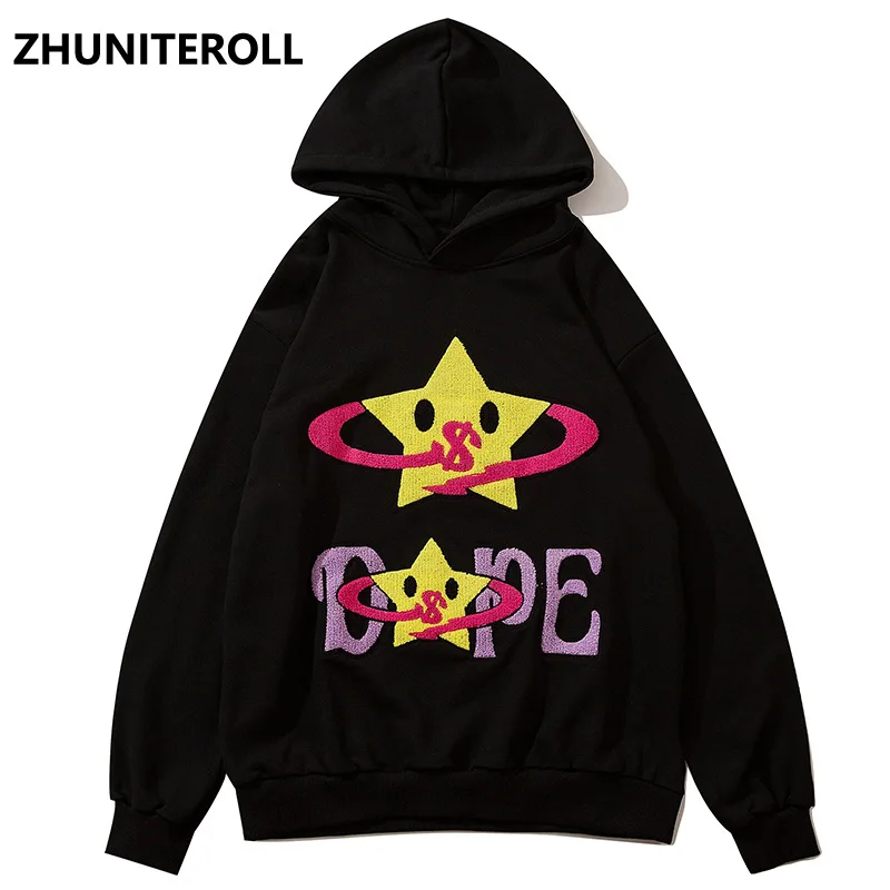Towel Embroidery Sweatshirts Men Harajuku Streetwear Hoodies Hip Hop Fashion Loose Casual Hooded Pullover Black Tops Outwear
Towel Embroidery Sweatshirts Men Harajuku Streetwear Hoodies Hip Hop Fashion Loose Casual Hooded Pullover Black Tops Outwear