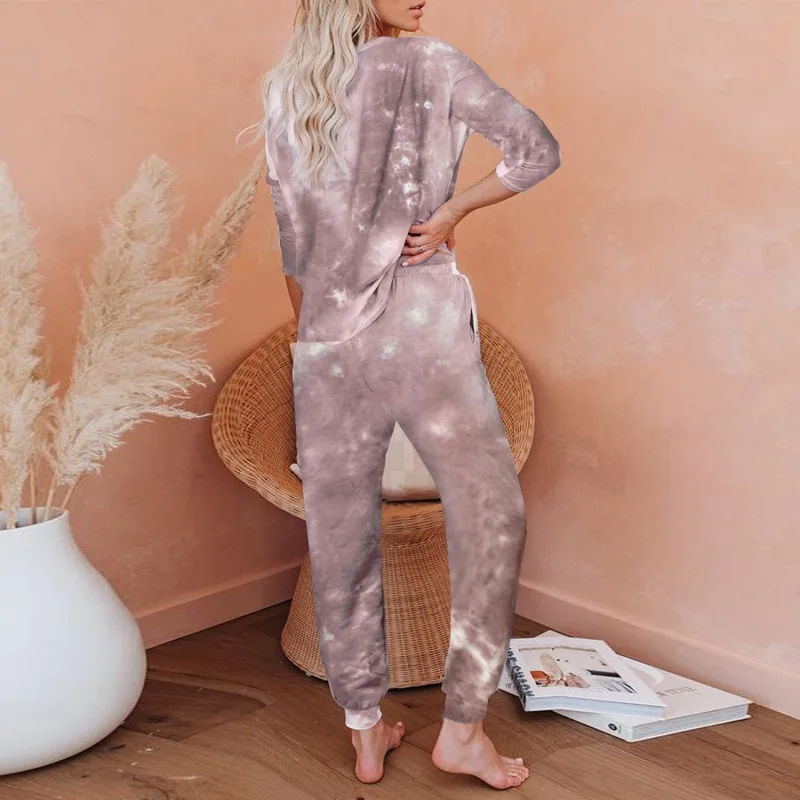 Autumn Winter High Quality 2 Piece Pajama Sets Women Casual Round Neck Long-Sleeved Trousers Tie-Dye Printing Suit Blue 2XL Size
Autumn Winter High Quality 2 Piece Pajama Sets Women Casual Round Neck Long-Sleeved Trousers Tie-Dye Printing Suit Blue 2XL Size