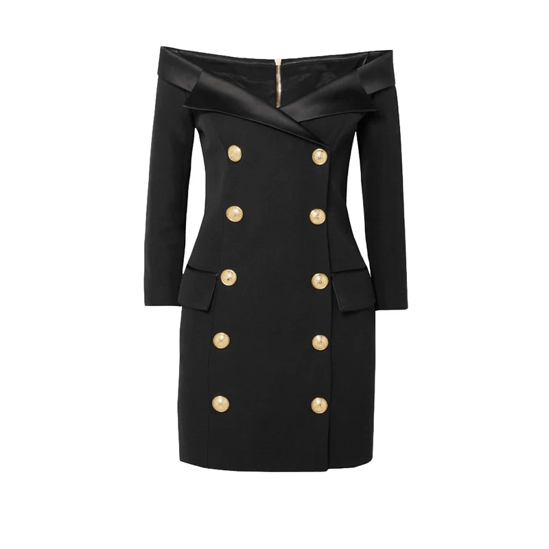 New Barman Fashion Pure Collar Show Shoulder Collar Slim Commuter Leisure Dress Sexy Women's in 2019
New Barman Fashion Pure Collar Show Shoulder Collar Slim Commuter Leisure Dress Sexy Women's in 2019