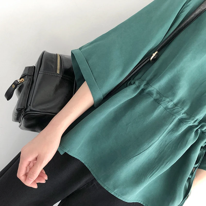 Pure Color T-shirt Female Summer 2021new Loose Korean Style Literary Retro Drawstring Waist V-neck Three-quarter Sleeve Top Tide
Pure Color T-shirt Female Summer 2021new Loose Korean Style Literary Retro Drawstring Waist V-neck Three-quarter Sleeve Top Tide