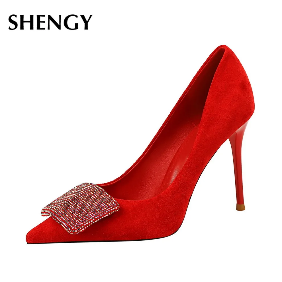 2020 Women High-heels Sexy Party Shoes 9cm Thin Heels High Heels Suede Light Tops Pointed Toes Shiny Rhinestones
2020 Women High-heels Sexy Party Shoes 9cm Thin Heels High Heels Suede Light Tops Pointed Toes Shiny Rhinestones