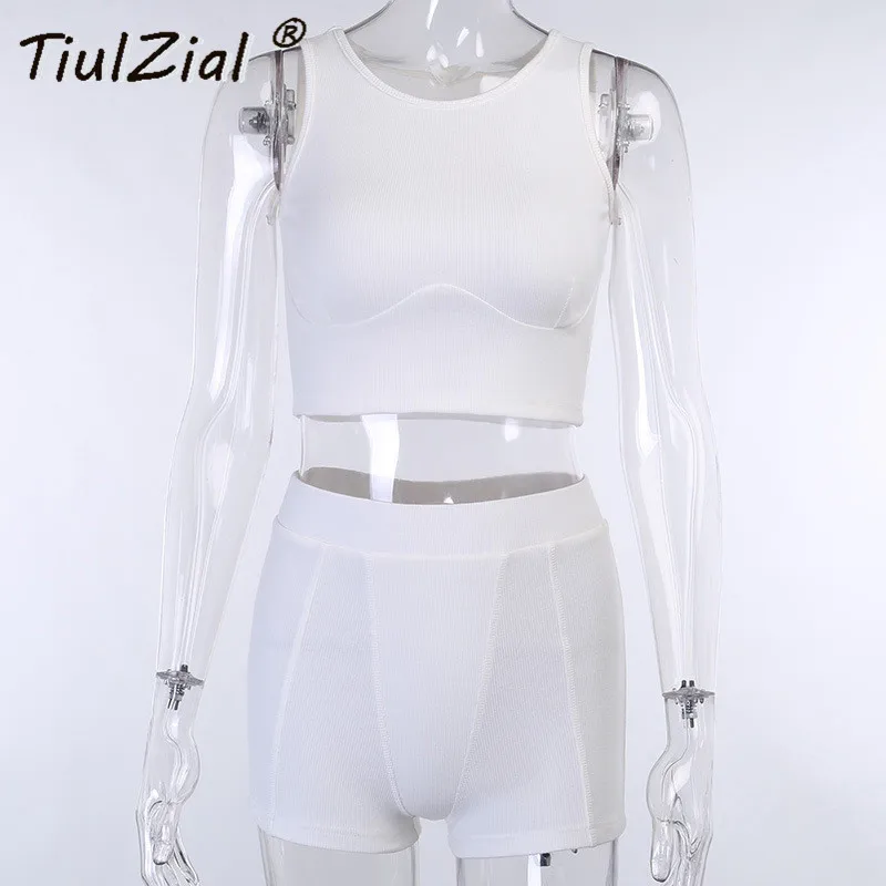 TiulZial Ribbed Knitted Sportswear Matching Women Set Tracksuit Two Pieces Outfit Tank Top And Biker Shorts Suit Gray Black
TiulZial Ribbed Knitted Sportswear Matching Women Set Tracksuit Two Pieces Outfit Tank Top And Biker Shorts Suit Gray Black
