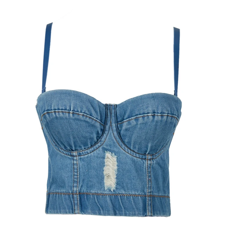WYS.JL Women's Summer Short Burr Retro Washed Hole Denim Sling Wrapped Chest 2021 New Self-Cultivation All-Match Crop Top
WYS.JL Women's Summer Short Burr Retro Washed Hole Denim Sling Wrapped Chest 2021 New Self-Cultivation All-Match Crop Top