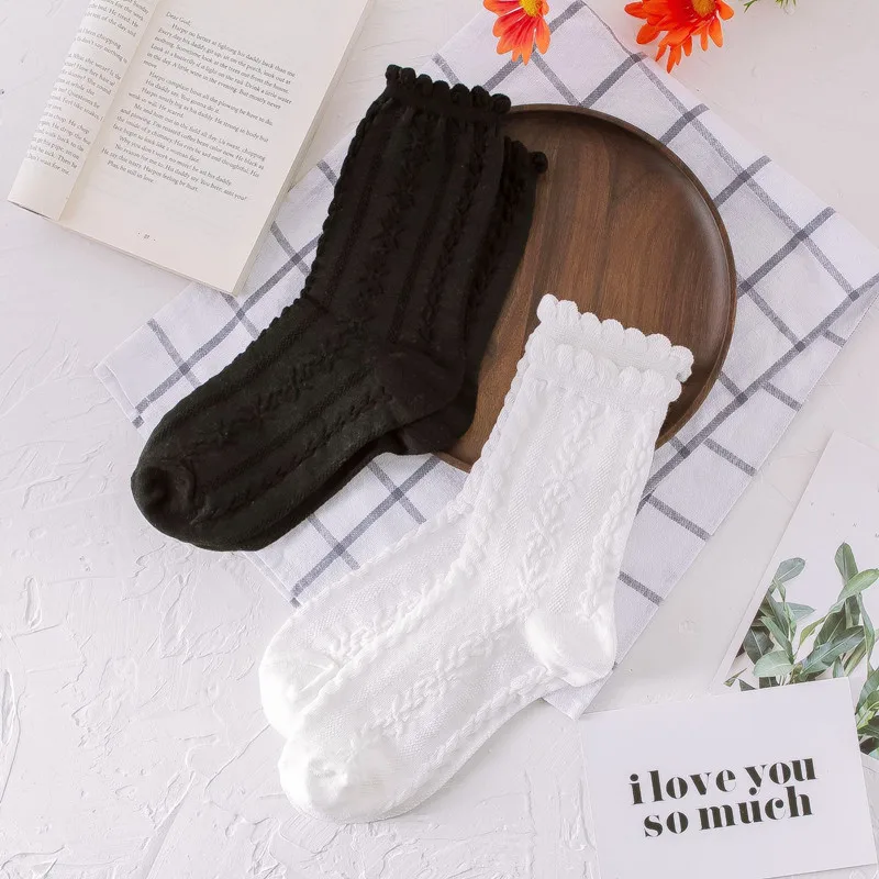 Summer Female Lace Black White Crew Sock High Quality Cotton Cute Japanese Jacquard College Women Girls Fashion kawaii Sweet Hot
Summer Female Lace Black White Crew Sock High Quality Cotton Cute Japanese Jacquard College Women Girls Fashion kawaii Sweet Hot