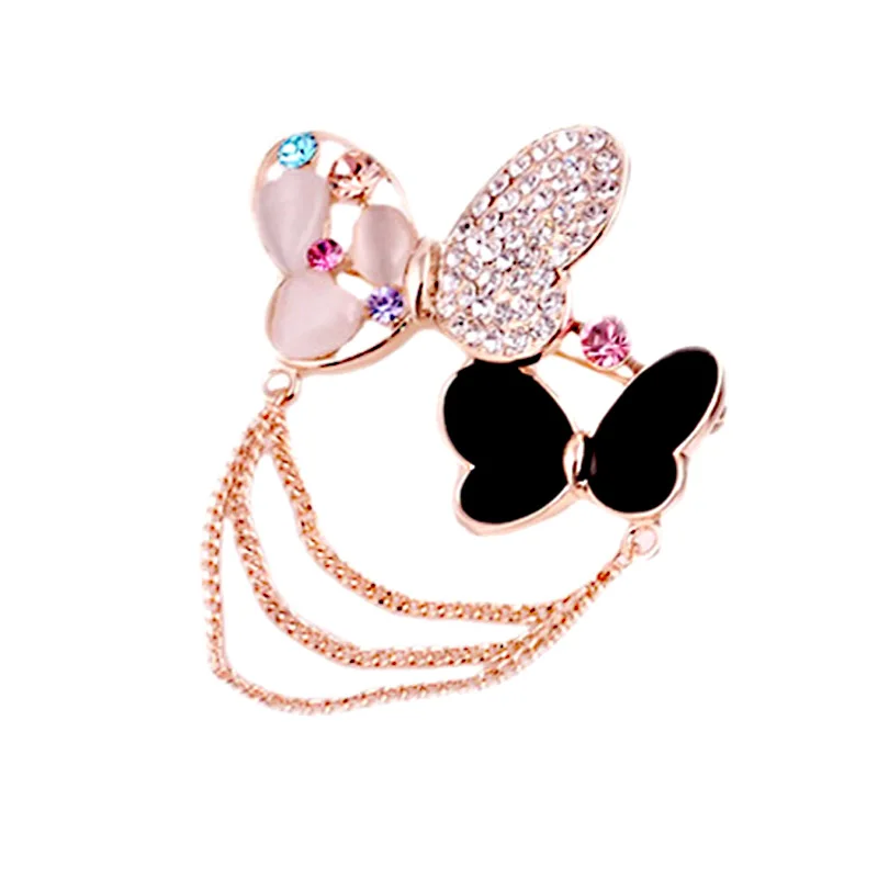 Fashion Double Butterfly Brooch for Women Scarf Brooches Multilayer Chain Tassel Pins Wedding Jewelry
Fashion Double Butterfly Brooch for Women Scarf Brooches Multilayer Chain Tassel Pins Wedding Jewelry