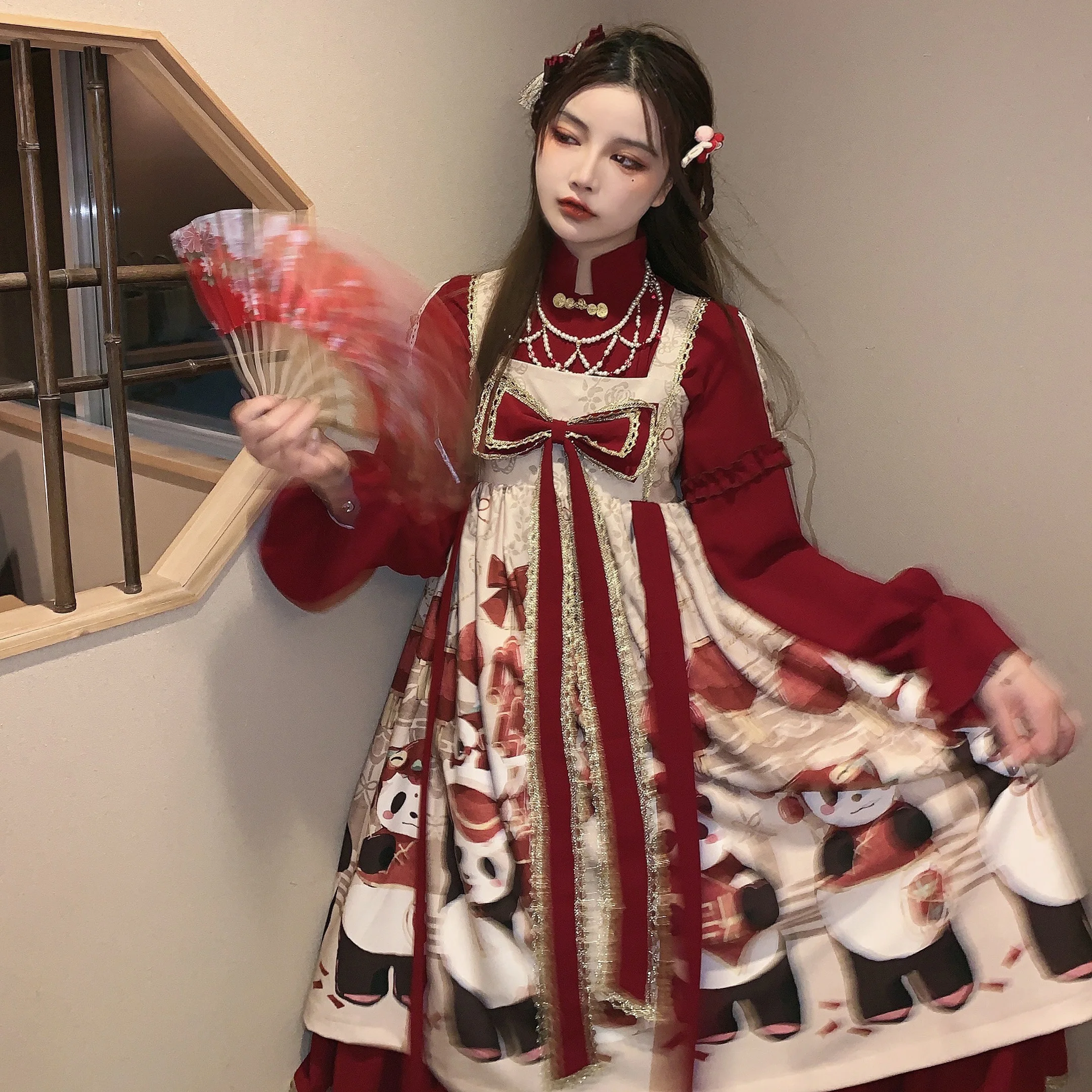 Chinese style printed vest palace sweet princess lolita dress vintage falbala high waist printing victorian dress kawaii girl
Chinese style printed vest palace sweet princess lolita dress vintage falbala high waist printing victorian dress kawaii girl
