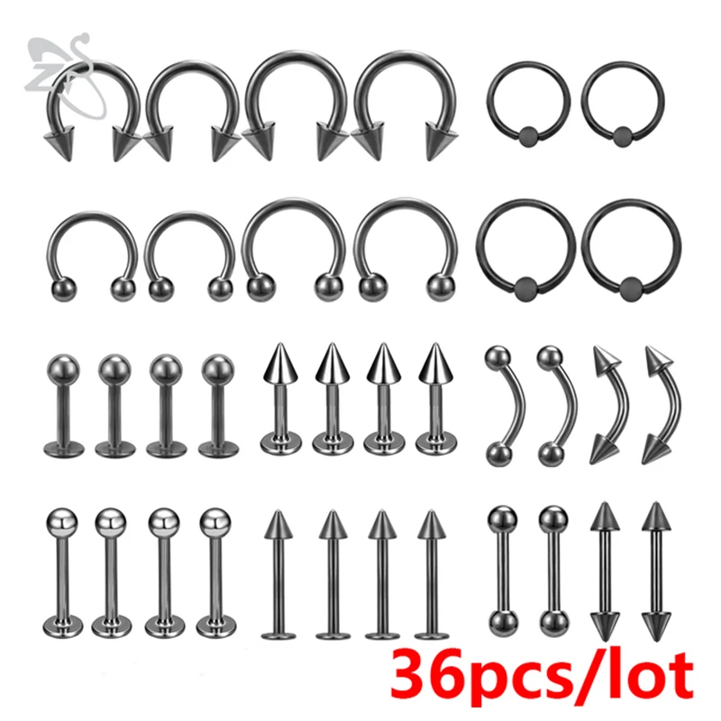 ZS Body Piercing Jewelry Set Nose Ring Stainless Steel Labret Studs Gold Plated Eyebrow Piercing Ring Barbell Studs Earring Wome
ZS Body Piercing Jewelry Set Nose Ring Stainless Steel Labret Studs Gold Plated Eyebrow Piercing Ring Barbell Studs Earring Wome