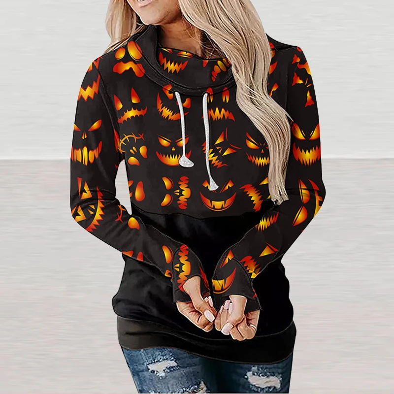 Autumn Halloween Pumpkin Printed Hoodie Sweatshirt Women Elegant Turtleneck Drawstring Pullover Winter Long Sleeve Tops Hoodies
Autumn Halloween Pumpkin Printed Hoodie Sweatshirt Women Elegant Turtleneck Drawstring Pullover Winter Long Sleeve Tops Hoodies