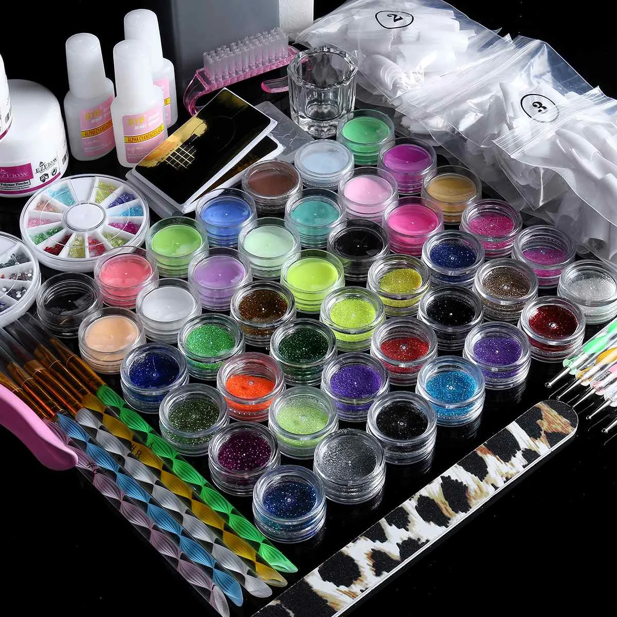 42 Colors Nail Acrylic Kit Powder Glitter Full Manicure Set For Nail Art Liquid Decoration Crystal Brush Tips Tools Kit
42 Colors Nail Acrylic Kit Powder Glitter Full Manicure Set For Nail Art Liquid Decoration Crystal Brush Tips Tools Kit