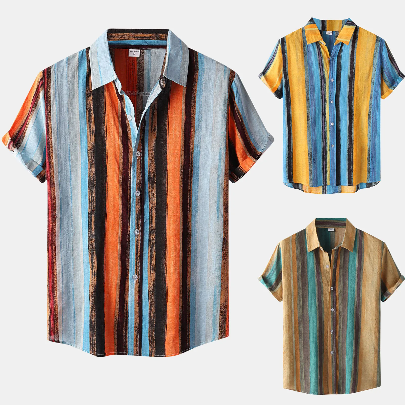 Vintage Stripe Shirt Men Short Sleeve Blouse Cotton Linen Male Shirts Breathable Casual Hip Hop Strretwear Stripe Men Shirts
Vintage Stripe Shirt Men Short Sleeve Blouse Cotton Linen Male Shirts Breathable Casual Hip Hop Strretwear Stripe Men Shirts